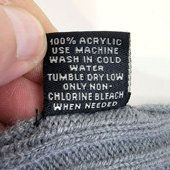 Gochu Neutral Gray Rectangle Scarf Wrap Grey Ribbed Long Comfy Warm 14x64 - Picture 5 of 6